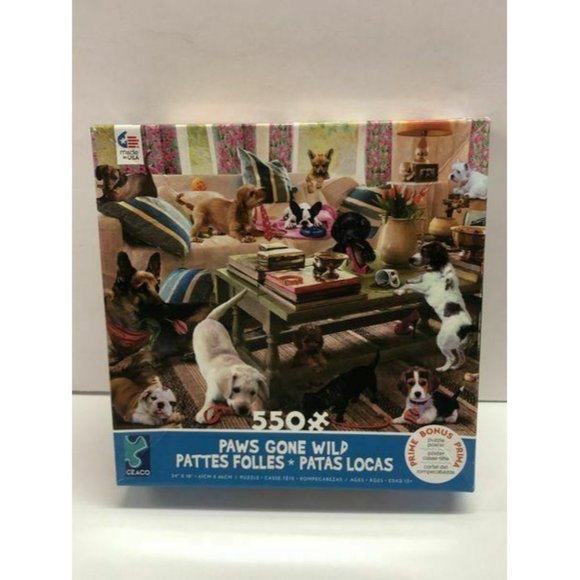 Ceaco Paws Gone Wild Pattes Folles 550pc puzzle - Picture 1 of 2